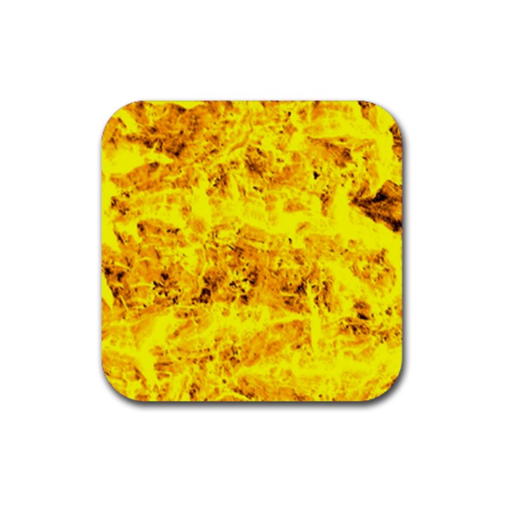 Yellow Abstract Background Rubber Coaster (Square) 