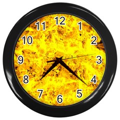 Yellow Abstract Background Wall Clocks (black)