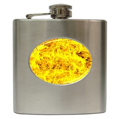 Yellow Abstract Background Hip Flask (6 Oz) by Amaryn4rt