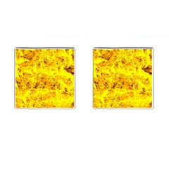 Yellow Abstract Background Cufflinks (square)