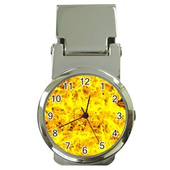 Yellow Abstract Background Money Clip Watches