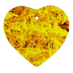 Yellow Abstract Background Heart Ornament (two Sides)