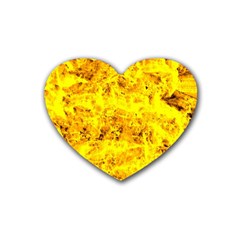 Yellow Abstract Background Heart Coaster (4 Pack) 