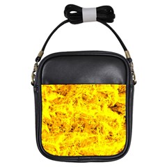 Yellow Abstract Background Girls Sling Bags