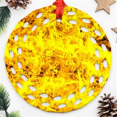 Yellow Abstract Background Ornament (round Filigree)