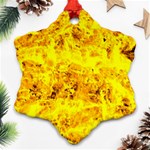 Yellow Abstract Background Ornament (Snowflake) Front