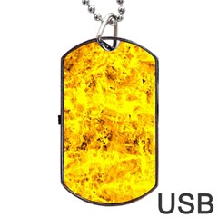 Yellow Abstract Background Dog Tag Usb Flash (one Side)