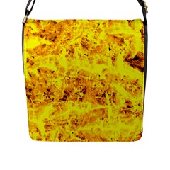 Yellow Abstract Background Flap Messenger Bag (l) 