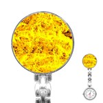 Yellow Abstract Background Stainless Steel Nurses Watch Front