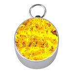 Yellow Abstract Background Mini Silver Compasses Front