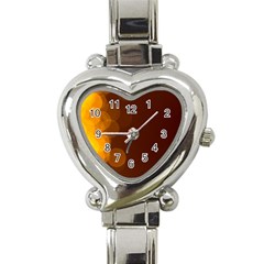 Yellow And Orange Blurred Lights Orange Gerberas Yellow Bokeh Background Heart Italian Charm Watch by Amaryn4rt