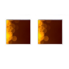 Yellow And Orange Blurred Lights Orange Gerberas Yellow Bokeh Background Cufflinks (square)