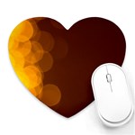 Yellow And Orange Blurred Lights Orange Gerberas Yellow Bokeh Background Heart Mousepads Front