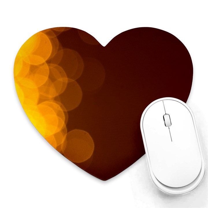 Yellow And Orange Blurred Lights Orange Gerberas Yellow Bokeh Background Heart Mousepads