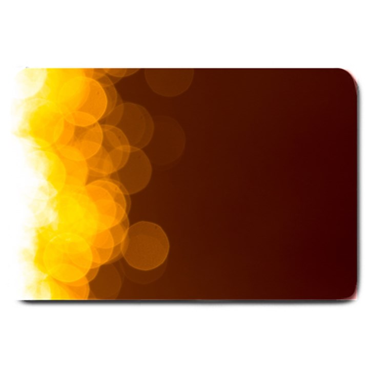 Yellow And Orange Blurred Lights Orange Gerberas Yellow Bokeh Background Large Doormat 