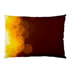 Yellow And Orange Blurred Lights Orange Gerberas Yellow Bokeh Background Pillow Case by Amaryn4rt