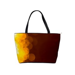 Yellow And Orange Blurred Lights Orange Gerberas Yellow Bokeh Background Shoulder Handbags