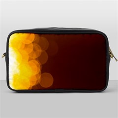 Yellow And Orange Blurred Lights Orange Gerberas Yellow Bokeh Background Toiletries Bags