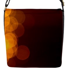 Yellow And Orange Blurred Lights Orange Gerberas Yellow Bokeh Background Flap Messenger Bag (s)