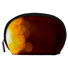 Yellow And Orange Blurred Lights Orange Gerberas Yellow Bokeh Background Accessory Pouches (large) 