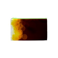 Yellow And Orange Blurred Lights Orange Gerberas Yellow Bokeh Background Cosmetic Bag (xs) by Amaryn4rt