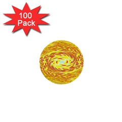 Yellow Seamless Psychedelic Pattern 1  Mini Buttons (100 pack) 