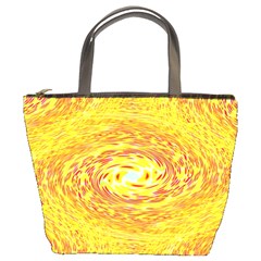 Yellow Seamless Psychedelic Pattern Bucket Bags