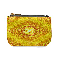 Yellow Seamless Psychedelic Pattern Mini Coin Purses