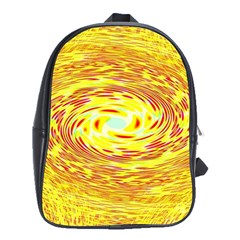 Yellow Seamless Psychedelic Pattern School Bags (XL) 