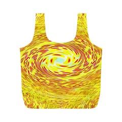 Yellow Seamless Psychedelic Pattern Full Print Recycle Bags (M) 