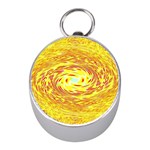 Yellow Seamless Psychedelic Pattern Mini Silver Compasses Front