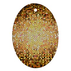 Yellow And Black Stained Glass Effect Ornament (Oval)