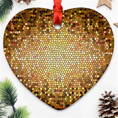 Yellow And Black Stained Glass Effect Ornament (Heart)