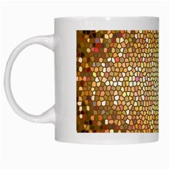 Yellow And Black Stained Glass Effect White Mugs