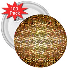 Yellow And Black Stained Glass Effect 3  Buttons (100 pack) 