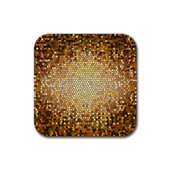 Yellow And Black Stained Glass Effect Rubber Coaster (Square) 