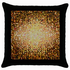 Yellow And Black Stained Glass Effect Throw Pillow Case (black) by Amaryn4rt