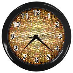 Yellow And Black Stained Glass Effect Wall Clocks (Black)