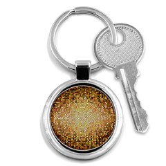 Yellow And Black Stained Glass Effect Key Chains (Round) 