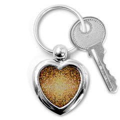 Yellow And Black Stained Glass Effect Key Chains (Heart) 