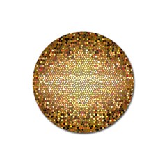 Yellow And Black Stained Glass Effect Magnet 3  (Round)