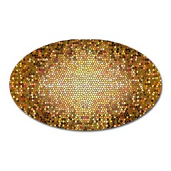 Yellow And Black Stained Glass Effect Oval Magnet