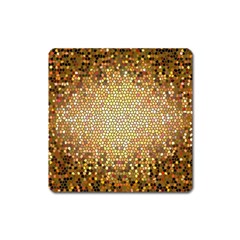 Yellow And Black Stained Glass Effect Square Magnet