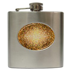 Yellow And Black Stained Glass Effect Hip Flask (6 oz)