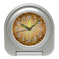 Yellow And Black Stained Glass Effect Travel Alarm Clocks by Amaryn4rt