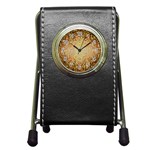 Yellow And Black Stained Glass Effect Pen Holder Desk Clocks Front