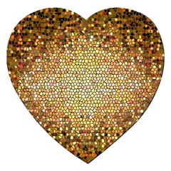 Yellow And Black Stained Glass Effect Jigsaw Puzzle (Heart)