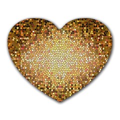 Yellow And Black Stained Glass Effect Heart Mousepads