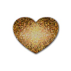 Yellow And Black Stained Glass Effect Heart Coaster (4 pack) 