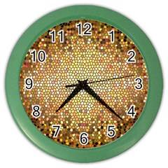 Yellow And Black Stained Glass Effect Color Wall Clocks by Amaryn4rt